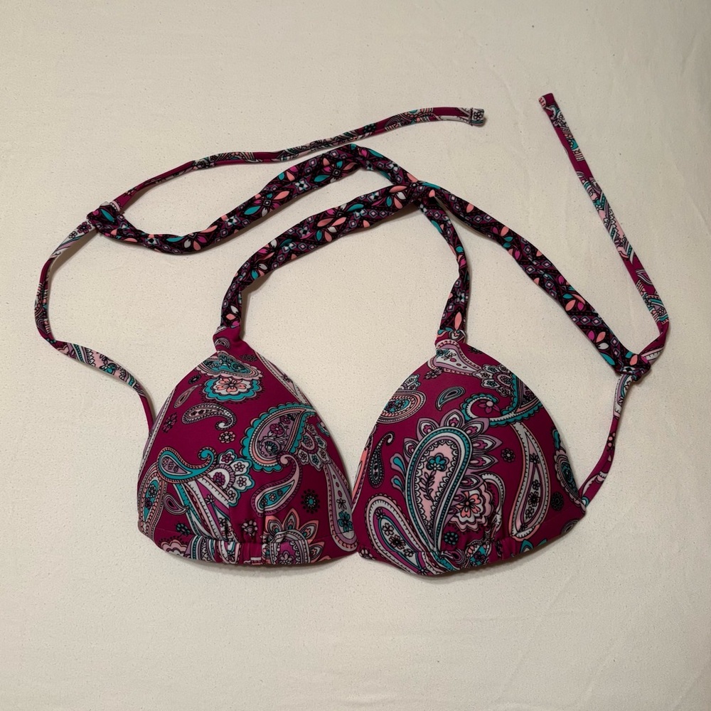 Malibu Purple and Green Bikini Top